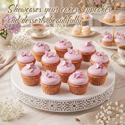 Wenqik 20 Inch Cake Stand Round Metal Cupcake - Image 5