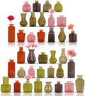 36Pcs Bud Vases Set Small Vintage Glass Bottles Bud Vases in Bulk Multiple Shape Cute Glass Vases for Rustic Wedding Centerpieces Table Decorations and Home Decor (Multicolor) by JALANCY