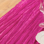 DeZerlor Hot Pink Cheesecloth Table Runners 4 Pack Summer Boho Runners - Image 6
