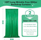 10ftx10ft Green Sequin Backdrop Curtain for Wedding Parties - Image 4