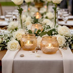 48 Pcs Gold Candle Holders Bulk- Floral Style Gold Centerpieces for Table, Tealight Candle Holders for Wedding, Bridal Shower, Birthday, Reception Party Table Decorations - Image 6