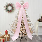Giant Bow Decoration, 75x18 Inch Big Bows for Backdrop, Large Satin Ribbon Tie Bow for Wedding Engagement Baby Shower Bridal Christmas Birthday Party Wall Decor (Pink) - Image 6