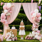 EMART 8FT Square Backdrop Stand Heavy Duty, Gold Metal Pipe and Drape Stand - Image 7