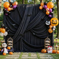 50x12 ft Black Backdrop Curtains for Weddings Party, Birthdays, Halloween by PartyVillage