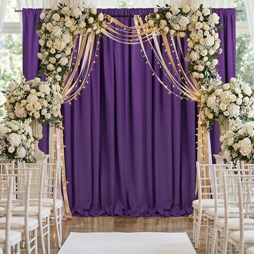 Purple Backdrop Curtains 30ftx10ft Halloween Polyester Photo Drapes - Image 2