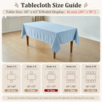 Light Blue Rectangle Tablecloth 60 x 90 Inch Machine Wash Indoor & Outdoor - Image 5