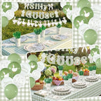 VioraWhite 183 Pcs Silly Goose Birthday Party Set Elegant Sage Green - Image 3