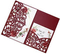 FOMTOR Laser Cut Wedding Invitation Cards Set w/Envelopes & Inserts & Seals – for Wedding, Bridal Shower, Graduation, Birthday Party, Engagement, Anniversary Red 50Pcs by FOMTOR