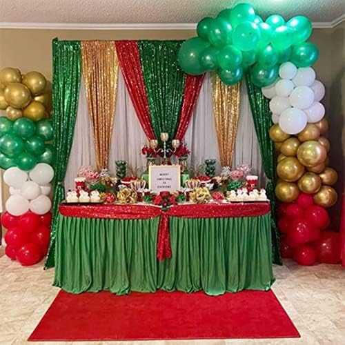 Green Sequin Backdrop 4 Panels 2FTx8FT Glitter Wedding Photo Backdrop - Image 3