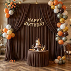 30x10ft Brown Backdrop Curtain Panels for Parties - Wrinkle Free Polyester Photo Curtain Backdrop Wedding Back Drop Fabric Drapes for Party Decorations Background for Photography - Image 2