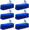 6 Pack Royal Blue Satin Table Clothes for 6 Foot Rectangle Tables - 6FT Wrinkle Resistant Glitter Rectangle Tablecloths, Party Table Covers for Wedding Banquet, Baby Shower, Birthday, Holiday Dinner by WishCare