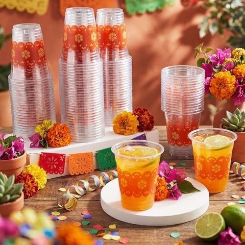 100 Pcs Cielito Lindo Plastic Cups 12 oz Mexican Disposable Plastic Copas De Barro Drinking Cups Bulk for Talavera Cielito Lindo Baby Shower Wedding Birthday Party Decoration Supplies - Image 6
