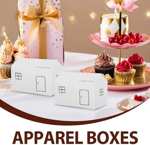 GLEAVI 50pcs Candy Box: Party Favor Containers For Candy Cookies & Treats - House Shape Paper Boxes For Weddings Baby Showers & Holiday Events - Image 4