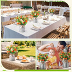 Mimorou 6 Sets Little Cutie Baby Shower Decorations, Lifelike Orange Fruit Daisy Flower Tables Centerpieces, Artificial Summer Tangerine‌ Mason Jar Vase Greenery Decor for Home Office Party Supplies - Image 6