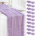 Sioloc 10 Pack Lilac Purple Lavender Cheesecloth Table Runner 120'' x 35'',Spring Easter Decor Soft Gauze Boho Wedding Table Decor for 10ft Table Birthday Party,Baby Shower, Bridal Shower by HEALTHYCOMFORTLIFE