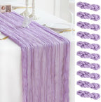 Sioloc 10 Pack Lilac Purple Lavender Cheesecloth Table Runner 120'' x 35'',Spring Easter Decor Soft Gauze Boho Wedding Table Decor for 10ft Table Birthday Party,Baby Shower, Bridal Shower by HEALTHYCOMFORTLIFE