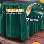 Exquisite Dark Green Table Skirt 24 Pack - Disposable Plastic Table Skirts for Rectangle Tables 6ft 8ft & Round Tables - 29in x 14ft Self-Adhesive Strip - Birthday Wedding Gender Reveal Decor - Image 3