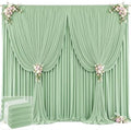 20ft x 12ft Sage Green Backdrop Curtains Wrinkle Free Backdrop Curtain for Wedding Parties Green Fabric Backdrops Drapes Back Drop Cloth Bridal Shower Stage Curtains Wedding Decorations for Reception by Tao-GePartyDecorations