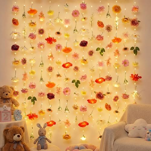 Suncalla 6 Pack 35.4ft Fake Flower LED Garland Backdrop, Vivid, Multicolor - Image 5