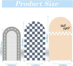 Set of 3 Racing Car Arch Backdrop Cover Track Checkered Spandex Stretchy Arch Cover for Boys Birthday Wedding Baby Shower Party Decoration (4ft,5ft,6ft,Two Fast) - Image 4