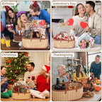 Reallnaive 6 Sets Empty Gift Baskets to Fill Large Bamboo Woven Baskets with Handles 15.8 x 7.9 x 6.3 inch Includes Clear Wrap Bags and Bows for Raffle, Baby Shower, Wedding,Thanksgiving Day - Image 4