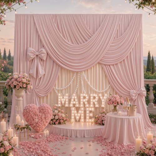 10FTx12FT Dusty Pink Backdrop Curtains for Weddings, Birthdays and Photos - Image 5