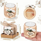 Retisee Wedding Candle Favors Wood Tealight Candle Holder, 32 Sets - Image 2