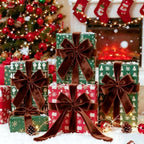 Meseey 4 Inch Wide Brown Velvet Wired Ribbon, 10 Yards Velvet Ribbon with Wire Edge for Christmas Tree, Wreaths, Gift Wrapping, Bows, Crafts, Wedding and Holiday Decorations - Image 7