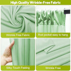 Wokceer Sage Green Backdrop Curtain Drapes for Parties, 2Pack 10x10FT - Image 4