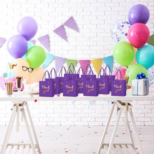 Honoson 60 Pcs Mini Thank You Gift Bag with Handle Bulk,Purple - Image 5
