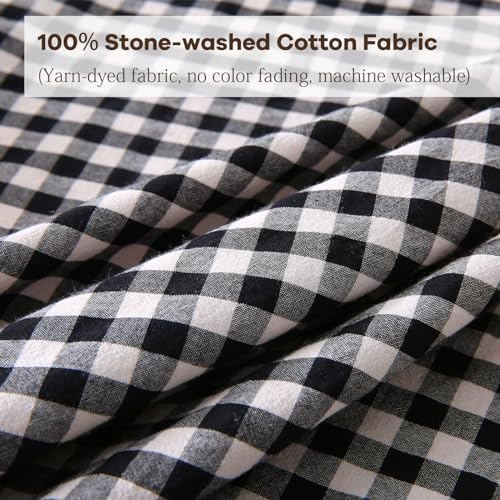 Black White Gingham Ruffle Tablecloth Rectangular 120“x60” - Image 6