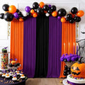 Halloween Backdrop Curtain - 10×10ft Black Orange Purple Party Background Decor for Spooky Parties, Photo Booths, Home Haunted House, Reusable Holiday Wall Decoration for Adults Teens by Gewonelife