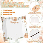 Ctosree 31 Pcs Little Pumpkin Baby Shower Diaper Game 1 Diaper Baby Shower Game Board 7 Diapers 10 Plastic Balls 1 Organza Bag for Bridal Games Boy Girl - Image 2