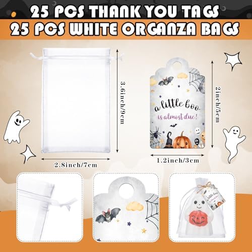 Lounsweer 25 Sets Halloween a Little Boo Is Almost Due Baby Shower Favors - Image 4