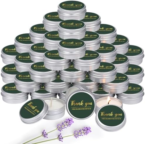 MTLEE 50 Pcs Emerald Green Thank You Candles Baby Shower Wedding Favors by MTLEE