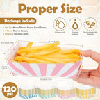 Dunzoom 120 Pcs Pastel Paper Plates Food Trays Scalloped, Candy Color - Image 4