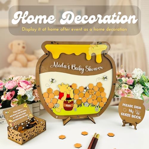 Personalized Bee Baby Shower Guest Book Alternative - Wooden Drop Box - Image 2