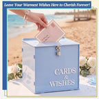 AerWo Light Blue Wedding Card Box, Acrylic Card Box for Wedding Decor - Image 4
