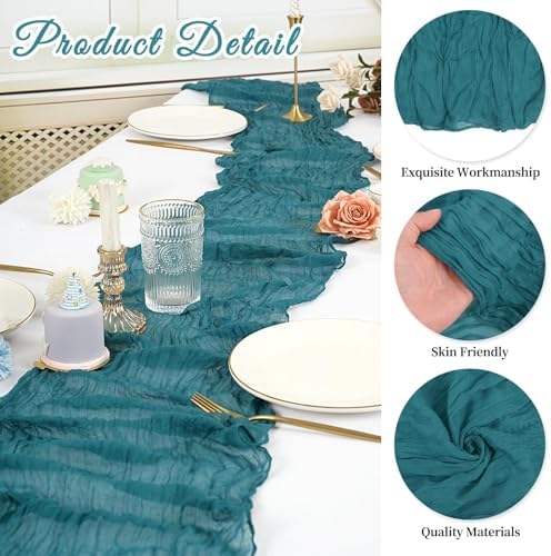 20 Pack Cheesecloth Table Runner 17 x 108 Inch, Teal - Image 3