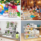 Wooden Cupcake Stand for 24 Cupcakes, 4 Tier Cupcake Display Stand Rustic Tiered Display Stand Dessert Table Display Set Cupcake Stand for Baby Shower Decorations Birthday Party Supplies Perfume Display(White 2Pcs) - Image 5