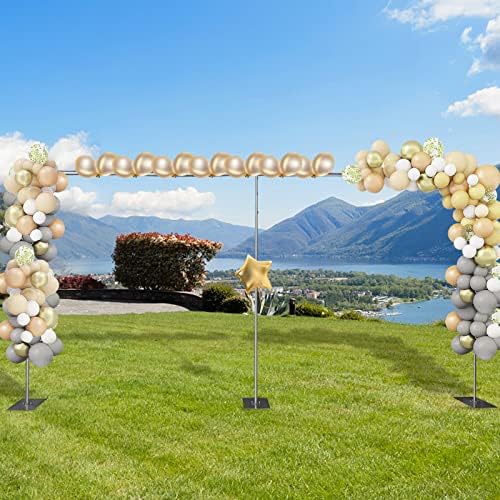 10x20ft Backdrop Stand Pipe Kit, Heavy Duty Adjustable Curtain Frame Professional Background Support Telescopic Wall Shelf Photo Stand Kits for Wedding Party Celebration Photography,Silver - Image 2
