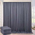 20ft×10ft Wrinkle Free Grey Backdrop Curtain for Parties, 4 Panels 5×10ft Soft Silky Polyester Charcoal Photo Backdrop Drapes for Wedding Birthday Baby Shower Photography Backgrounds by ENJOYYOURPARTY