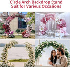 Wedding Arch Round Backdrop Stand White Metal Circle Backdrop Stand Circle Balloon Arch Stand Frame for Birthday Party Bridal Shower Anniversary Ceremony Candy Tables Celebration in 2.6x2.8m - Image 6