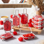 LemonRoad 60 Pcs Mini Empty Suitcase Box with Plush Keychain, Red - Image 5