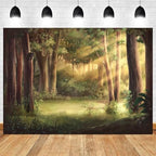 9x6ft Fairytale Rainforest Backdrop Spring Enchanted Forest Photography Background Wonderland Woodland Sunlight Jungle Natural Scenery Kids Birthday Decorations Baby Shower Photo Booth Prop - Image 2