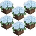 Sky Blue Dining Table Centerpiece Set of 6, Pre-Made, Wooden Box by DIYDOFUN