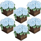 Sky Blue Dining Table Centerpiece Set of 6, Pre-Made, Wooden Box by DIYDOFUN