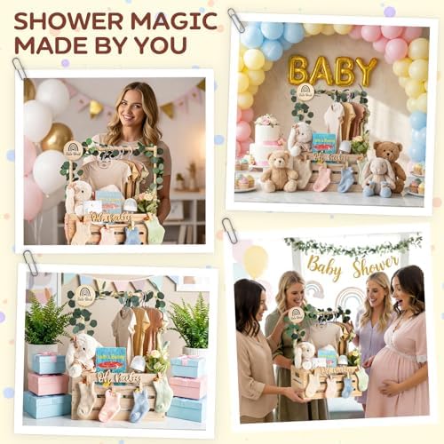 Wooden Baby Shower Crate Closet - Personalized Baby Gift Baskets with Hangers, Large Newborn Boys Girls Clothes Storage Box for Newborn New Parent - Image 5