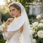 50 Pcs Personalized Wedding Fans, Custom Folding Hand Fans - Image 2