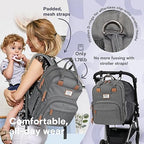 RUVALINO Diaper Bag Backpack, Multifunction Travel Back Pack Maternity Baby Changing Bags, Large Capacity, Waterproof and Stylish, Iron Gray - Image 6